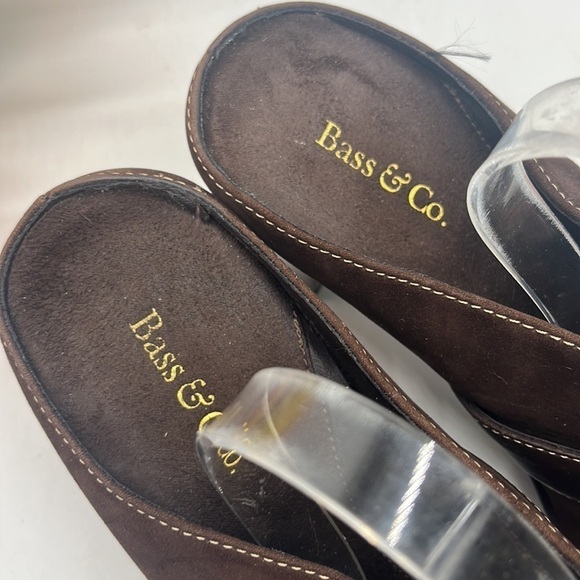 Bass & Co Brown Square Toe Mule Heels Size 9.5 CM4378 - Picture 2 of 8